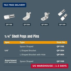 QP1501 5mm Clear Shelf Pegs 25 pcs, Shelf Pins Support Pegs for Shelves