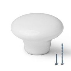 20PCS Kitchen White Cabinet Knobs and Pulls Round White Dresser Knobs and Han…