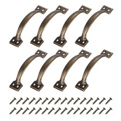 8pcs 6 Inches Gate Handle with Screw for Kitchen Closet Door Bronze