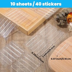 40 PCS Clear Cabinet Door Bumpers, Self Adhesive Rubber Bumper Stripes for