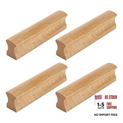 6PCS Wooden Simple Drawer Handles, 2.5″ Hole Centers Cabinet 2.5″-3.94″ Beech