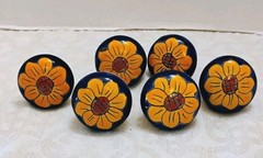 Talavera Mexican Cabinet Ceramic Hand Painted Knobs, 6