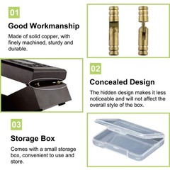 Barrel Hinges, 20Pcs Brass Invisible Hinges Hidden Cylindrical Barrel Hinges Min