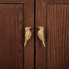 Solid Brass Bird Cabinet Knobs Vintage Animal Drawer Pulls for Closet Cupboard