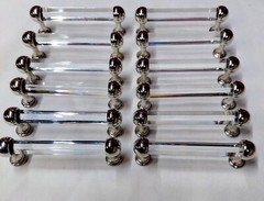 Real Crystal And Stainless Steel Door Pulls 12 Ct