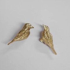 Solid Brass Bird Cabinet Knobs Vintage Animal Drawer Pulls for Closet Cupboard