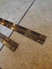 Lot of (2) Antique Piano Hinges Solid Brass 1-1/16″ Total width x 50″ & 52- 1/2″