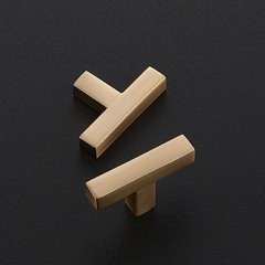 Ravinte Cabinet Handles Solid Slim Champagne Bronze 5 Pack Single Hole Square…