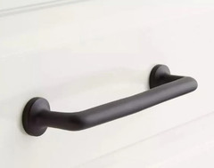 (Set of 2) Signature Hardware Belfast 4” Brass Cabinet Pull, Matte Black – NEW