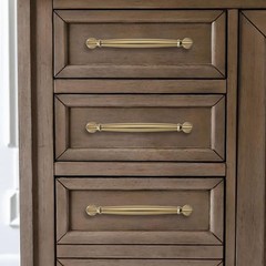 2 Pack 6 Inch 152mm Brushed Brass Cabinet Pulls, Heavy Duty Solid, Warm Brass