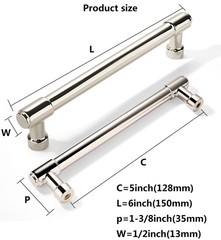 10 PCS 5 Inch Polished Nickel Cabinet Pulls Drawer Cupboard Handle Hardware