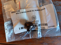 Signature Hardware Solid Brass Cabinet Knob in Oil Rubbed Bronze