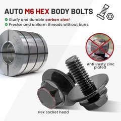 Body Bolts & Extruded U Nuts Kits for GM 11503714 Ford Chevy Buick M6-1.0