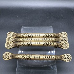 Hammered Brass Cabinet Pulls Drawer Handles Kitchen 6″ Lg 3.75” Center 4 Pieces