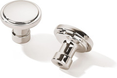 10 Pack Modern Polished Nickel Cabinet Knobs 1-1/4 Inch Diameter round Ergonomic
