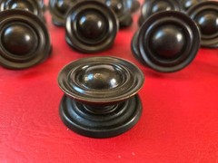 Lot of 22 Round Knobs Cabinet Hardware Oiled Bronze With Back Plates~ 2 Pieces