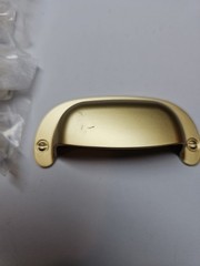 10 Pack 2-1/2″(64mm) Hole Center Retro Satin Brass Drawer Pulls Brushed Brass