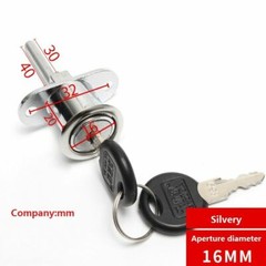 16/19mm Zinc Alloy Office Cabinet Cupboard Drawer Desk Pedestal Lock With 2 Key