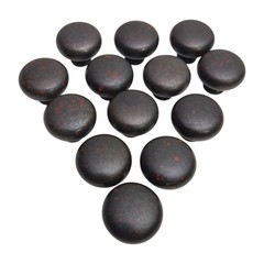 Set of 13 Glossy Oil-rubbed Bronze Cabinet Knobs Black with Dark Red-Brown Spots