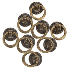 8Pcs Reusable Zinc Alloy Drawer Pull Knobs Antique European Handle Light Brown