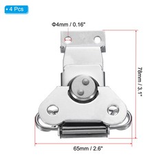 4Pcs Steel Spring Loaded Butterfly Twist Latch 3.1″x2.6″ REPLACE Silver Tone