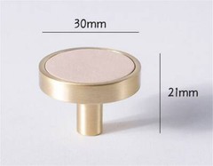 3.78” 5” 8.8″ Brass Leather Cabinet Door Handles Colorful Dresser Drawer Knobs