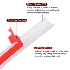 16mmx3000mm Flexible TPE Self Adhesive U-Shape Veneer Edging Edge Banding White