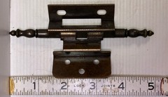 Lot of 2 Brass Steeple Tip Cabinet Hinges 3/8”Offset Antique Victorian Era Style