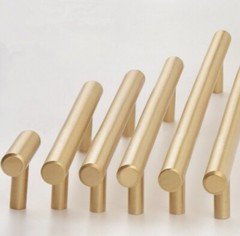 MFYS Brushed Brass Cabinet Handles Pulls T Bar Pull Dresser Knobs Drawer Pulls
