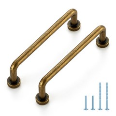 Cabinet Pulls – 3-3/4 Inch Hole Center, Antique Brass, 15 Pack, Zinc Alloy Ca…