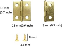50 Antique Brass Hinges for Jewelry Boxes & Models with 200 Matching Screws