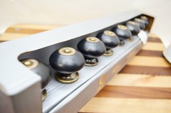 Set 8 Casa Decor Handmade Black Ceramic and Bronze Tone Metal Drawer Pull Knobs