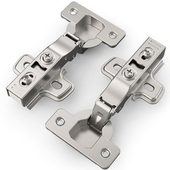 50 Pack Full Overlay Soft Close Concealed Frameless Cabinet Hinges, Satin Nic…