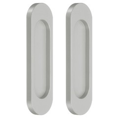 2Pcs 3.9″ Self-Stick Aluminum Alloy Oval Sliding Door Pulls Dark Gray