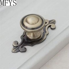 MFYS Retro Furniture Knobs and Handles Antique Bronze Knob with Backplate