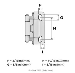 Amerock BPR7565G10 3/8″ Inset Wrap Cabinet Hinge, Satin Nickel, Pack of 2 Hinges