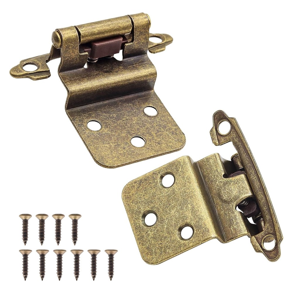 Donanim 3/8 Inset Antique Brass Cabinet Door Hinges 20 Pack 10 Pairs Self