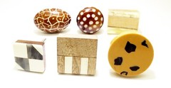 Resin & Wooden Finish Multicolor Multi Design Cabinet Knob Drawer Knob 6 X Knob