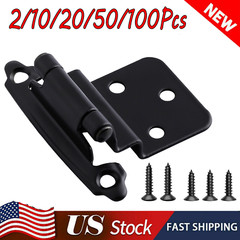 Matte Black Face Mount Self Closing 3/8″ Inset Kitchen Cabinet Doors Hinges LOT