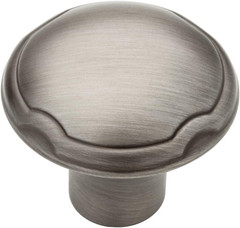 Cabinet Hardware Knob Heirloom Silver Iron Finish 1-1/4 Inch Classic Round