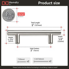 homdiy 35Pack Cabinet Handles Brushed Nickel Cabinet Hardware 3in Hole Centers