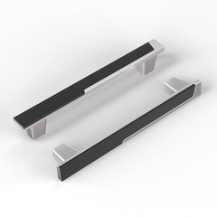 Haliwu 10 Pack 5 Inch Brushed Nickel and Black Cabinet Handles, 2 Tone Silver