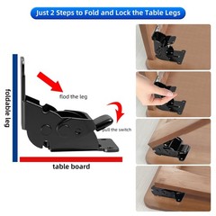 4 Pack Folding Brackets Self Lock Hinge With Screws For Folding Table Legs New