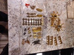 Vtg Jewelry Cabinet Hardware Kits #1523 Hinges,pulls,mirror,screws,etc..