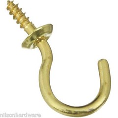 (10-4pk)-National V2021 1 In. Interior Solid Brass Series Cup Hook N119685