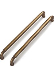 10 Pack Goo-Ki 7 1/2” Center-To-Center Antique Brass Cabinet Pulls 8” Length