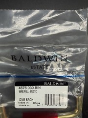 Baldwin Estate 4676.030.BIN Cabinet Drawer Pull 4” CTC Polished Brass