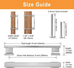 20 Pack Brushed Nickel Cabinet Pulls – 5″ Kitchen Drawer Handles Set