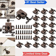 20 Cabinet Door Latches Double Roller Catch Spear Strike Brown Antique Copper