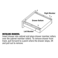 Drawer Slide Kit – Self-Closing Tracks for Bottom/Side-Mounted Drawers – 17.75″